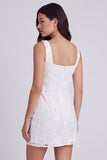 Square Neck Corset Bodycon Little White Dress