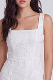 Square Neck Corset Bodycon Little White Dress