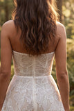 Strapless Floral A Line Little White Dress