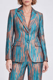 Peacock Blue 2-piece Notched Lapel Single Breasted Women Suits
