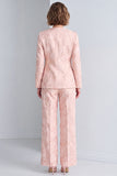 Pink 2-piece Single Breasted Women Suits