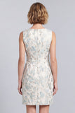 Bodycon Light Blue Floral Mini Work Dress