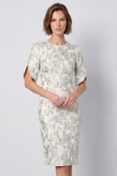 Bodycon Round Neck Light Blue Floral Work Dress