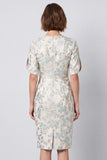 Bodycon Round Neck Light Blue Floral Work Dress