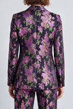 Purple Floral Notched Lapel 2-piece Women Suits