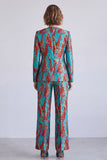 Yellow and Purple Single Breasted 2-piece Women Suits