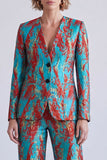 Yellow and Purple Single Breasted 2-piece Women Suits