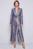 Peak Lapel Blue 2-piece Women Suits