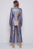 Peak Lapel Blue 2-piece Women Suits