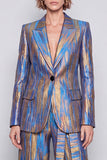 Peak Lapel Blue 2-piece Women Suits