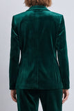 Olive Green Velvet Peak Lapel 2-piece Women Suits
