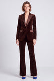 Velvet Dark Green Peak Lapel 2-piece Women Suits