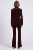 Velvet Dark Green Peak Lapel 2-piece Women Suits