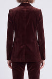 Velvet Dark Green Peak Lapel 2-piece Women Suits