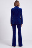 Velvet Dark Green Peak Lapel 2-piece Women Suits