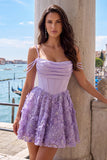 Pink Corset Cold Shoulder A Line Homecoming Dress With Appliques