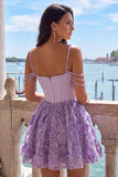 Pink Corset Cold Shoulder A Line Homecoming Dress With Appliques
