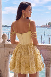 Pink Corset Cold Shoulder A Line Homecoming Dress With Appliques