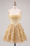 Pink Corset Cold Shoulder A Line Homecoming Dress With Appliques