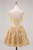 Pink Corset Cold Shoulder A Line Homecoming Dress With Appliques