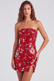 Strapless Sequins Bodycon Mint Green Mini Homecoming Dress