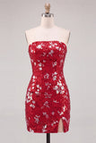 Strapless Sequins Bodycon Mint Green Mini Homecoming Dress