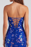 Strapless Sequins Bodycon Mint Green Mini Homecoming Dress