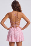 Sequins A Line Spaghetti Straps Orange Mini Homecoming Dress