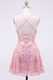 Sequins A Line Spaghetti Straps Orange Mini Homecoming Dress