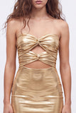 Strapless Metallic Bodycon Fuchsia Mini Homecoming Dress