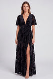 V-Neck Olive Floral A Line Mother of the Bride Dress