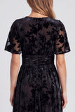 V-Neck Olive Floral A Line Mother of the Bride Dress