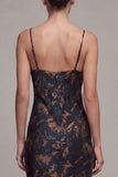 Mermaid Black Print Cowl Neck Maxi Formal Dress