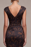 Mermaid V-Neck Black Floral Maxi Formal Dress