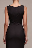Mermaid Cowl Neck Black Maxi Formal Dress
