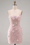 Corset Bodycon Strapless Mint Homecoming Dress