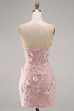 Corset Bodycon Strapless Mint Homecoming Dress