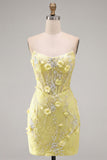 Corset Bodycon Strapless Mint Homecoming Dress