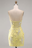 Corset Bodycon Strapless Mint Homecoming Dress
