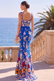 Square Neck Green 3D Flower Mermaid Long Wedding Guest Dress