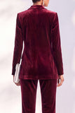 2 Piece Peak Lapel Velvet Black Women Suits