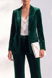 2 Piece Peak Lapel Velvet Black Women Suits