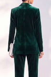 2 Piece Peak Lapel Velvet Black Women Suits