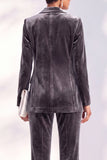 2 Piece Peak Lapel Velvet Black Women Suits