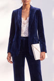 2 Piece Peak Lapel Velvet Black Women Suits