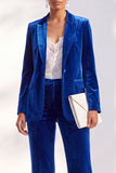 2 Piece Peak Lapel Velvet Black Women Suits