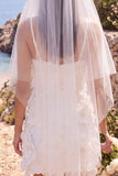 V-Neck Bodycon Appliqued Little White Midi Engagement Dress