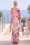 Off The Shoulder Sheath Black Long Formal Dress With Slit