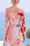 Off The Shoulder Sheath Black Long Formal Dress With Slit