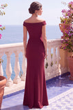 Sparkly Off The Shoulder Sheath Long Black Formal Dress With Slit